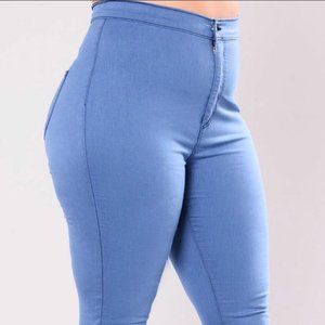 Plus Fashion High waist denim jeans